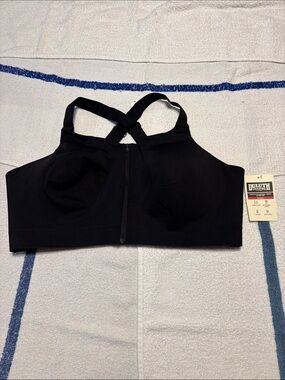 Duluth Trading Co Black Front-Zip Crossover Sports Bra